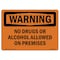 Signmission OSHA Warning Sign, 7" Height, Rigid Plastic, No Drugs Or Alcohol Allowed On Premises, Landscape OS-WS-P-710-L-12699 - alternate 1